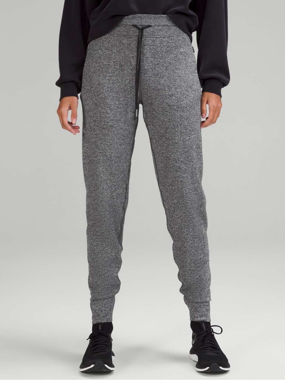 🖤 Lululemon Engineered Warmth Jogger Black White Merino Wool Blend Size 0